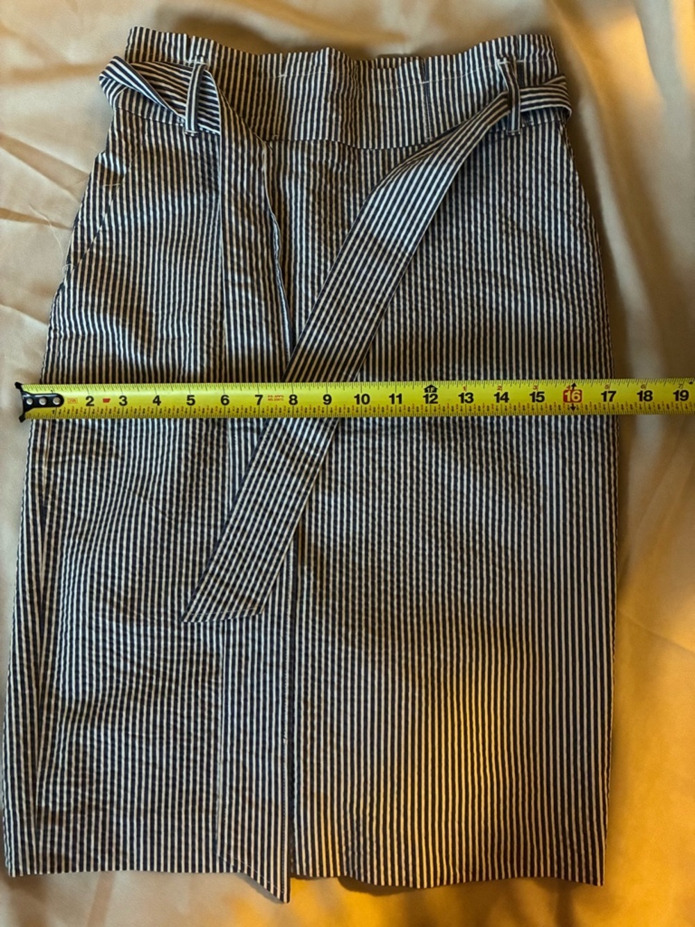 Ann Taylor Black and White Striped Tie-Waist Pencil Skirt - Picture 10 of 11